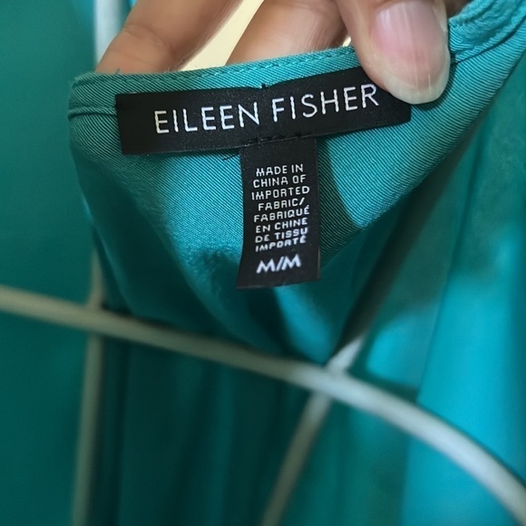 Eileen Fischer Blue Drop Waist Tie-back daytime shirt dress - Picture 5 of 7